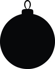 Christmas ornament silhouette line art vector illustration. Classic Holiday Decoration Vector Icon
