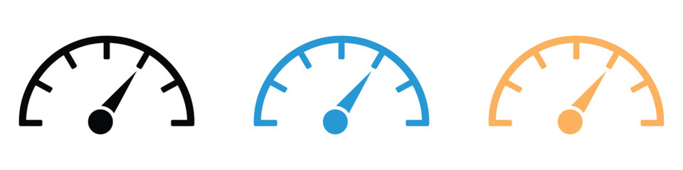 Tachometer, speedometer and indicator icon vector. Visualize progress dynamic speed indicator symbol. vector illustration.