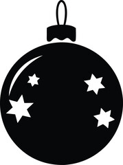 Fototapeta premium Christmas ornament silhouette line art vector illustration. Classic Holiday Decoration Vector Icon 
