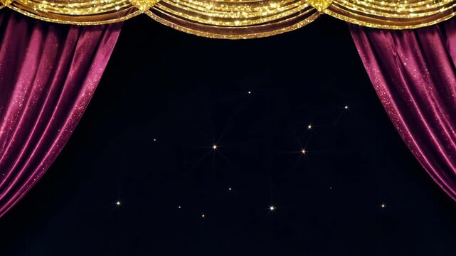 Deep jewel-toned curtain emerald, sapphire, ruby twilight glow. Glitter highlights sparkle gently edges, while center remains dark and empty for text. Perfect for luxury, beauty, or event themes