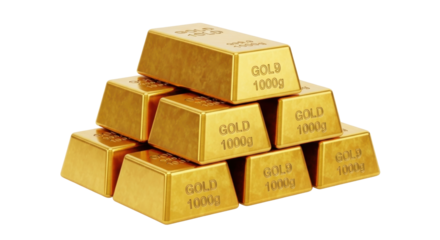 Isolated stack of gold bars showing wealth and value a treasure in a money finance concept