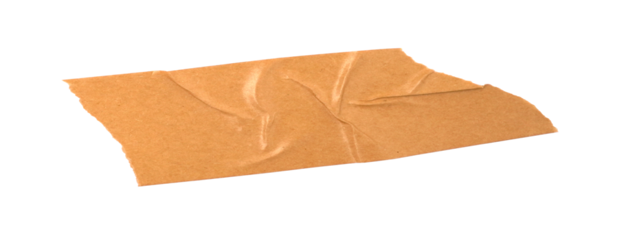 Gray adhesive tape isolated on a transparent PNG background. Torn masking tape, Realistic scotch template mockup for labels, messages, text, and design elements.