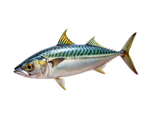 Obraz premium Detailed mackerel fish isolated on a neutral background photorealistic marine life specimen