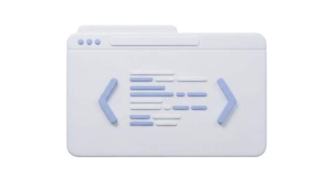 Isolated file folder with code, depicting data, programming or coding content management