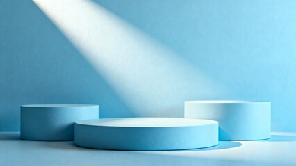 pedestal on a blue background