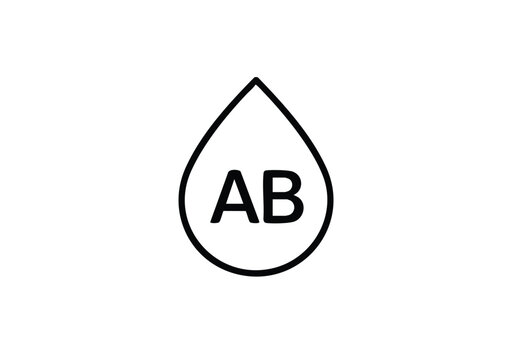 Essential AB Blood Type Icon for Medical Health Awareness, Vital for Healthcare Professionals and Educational Materials with Clear Visual Symbol