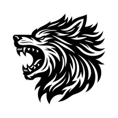 wolf head tribal logo image vector template
