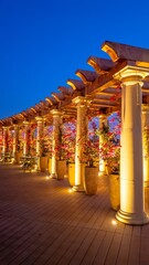 Colorful architecture terrace at Doha, Qatar