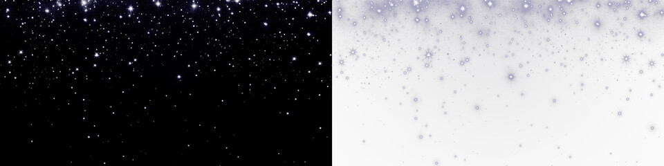 Starry night sky overlay with shimmering stars on a dark background, blending seamlessly with a soft gradient for creative design and artistic projects