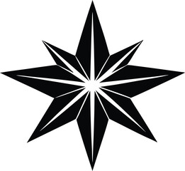 Obraz premium Christmas Star Silhouette Vector - Bethlehem, Tree Topper, and Holiday Symbol - Festive, Religious Design. EPS