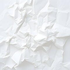 Obraz premium Close-up of crumpled white paper, showing texture and abstract shapes, creating a pattern.