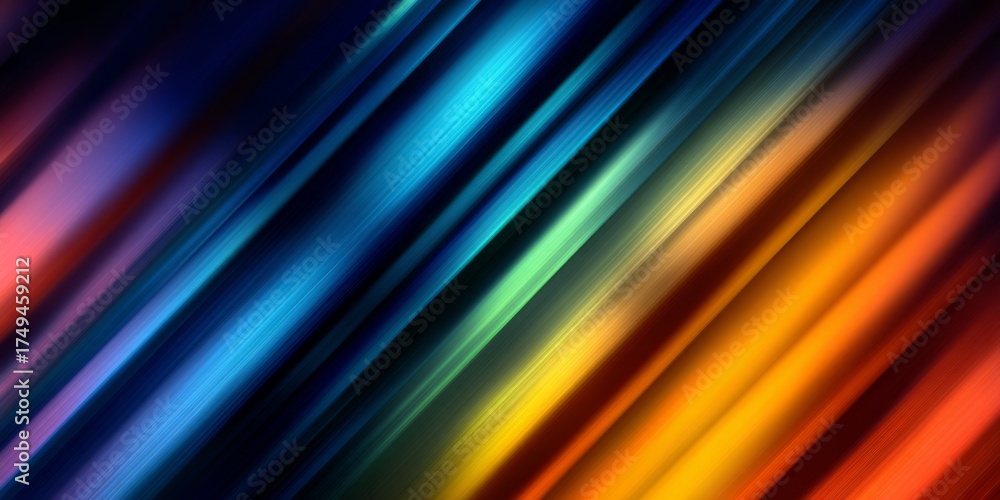 Wall mural colorful diagonal stripes in gradient pattern with vibrant hues of rainbow shades for abstract backg