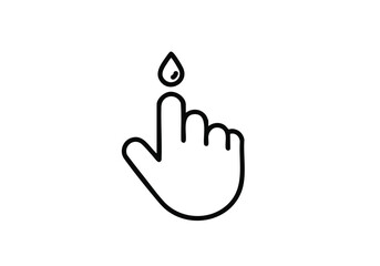 Obraz premium Hand pointing with a single drop of liquid symbolizing precision, decision, or a critical moment in an abstract design