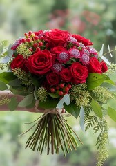 Romantic Red Rose Bouquet - A Symbol of Love and Affection.