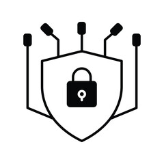 Security System icon with white background vector stock illustration