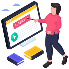 Creative design illustration of online lesson 