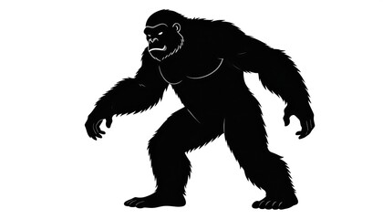 Fototapeta premium Black silhouette of a large ape