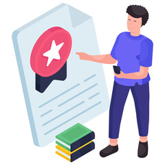 Editable design illustration of credential document 