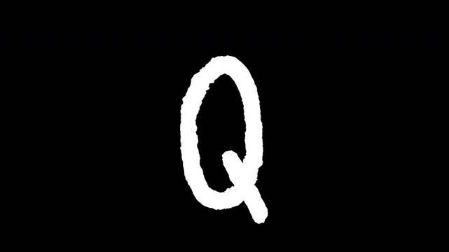 A swaying capital letter &ldquo;Q&rdquo;, alpha channel