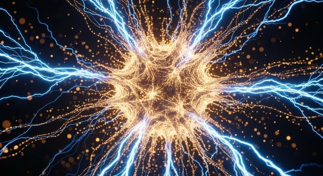 AI Neural Spark Synaptic Connection Energy Intelligence - Powered by Adobe