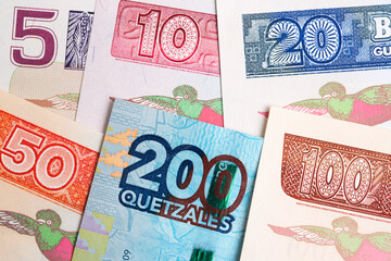 Guatemalan money - quetzal a background