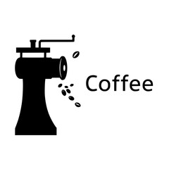 Minimalist Espresso Coffee Grinder Logomark with Cascading Beans 