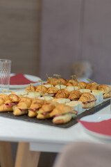 Delicious appetizers, restaurant dishes, beautiful presentation of dishes in a restaurant