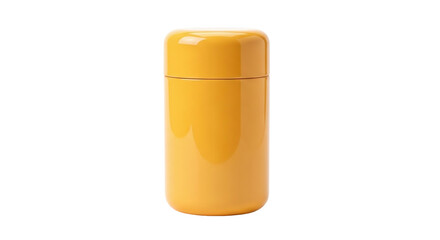 Isolated yellow container with lid is a stylish storage jar for kitchen organization