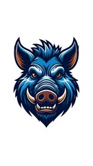 Obraz premium Blue boar head graphic