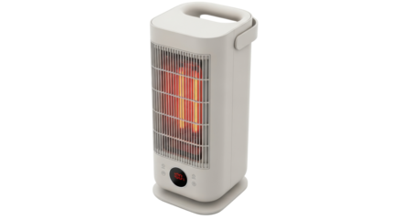 Isolated portable electric heater, infrared radiator for domestic space heating in wintertime
