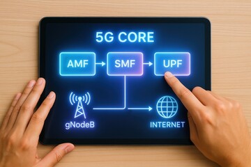 Exploring 5g core technology development digital environment graphic content hands-on interaction technical insight