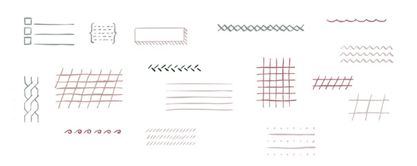 pencil line drawn square and stripe pattern for note pages