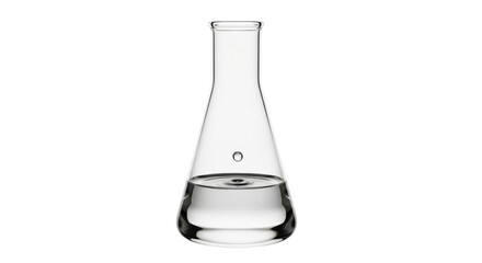 Isolated Erlenmeyer flask with liquid sample for experiment and research work in the lab