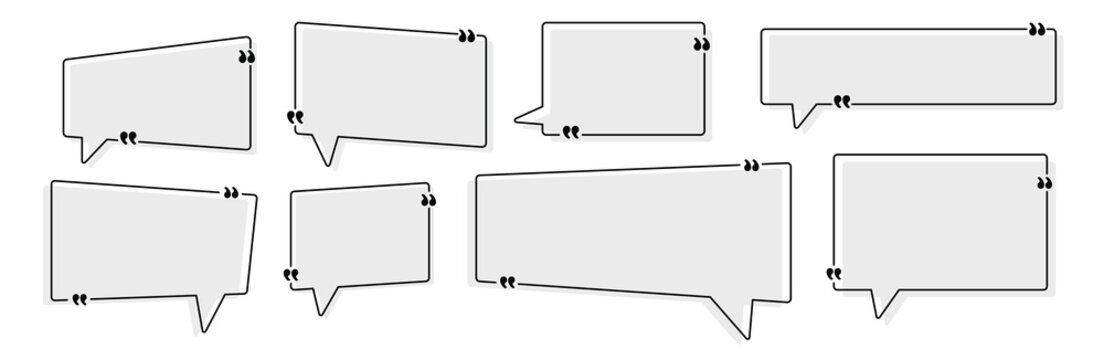 Set of quote box frame collection blank quote boxes for