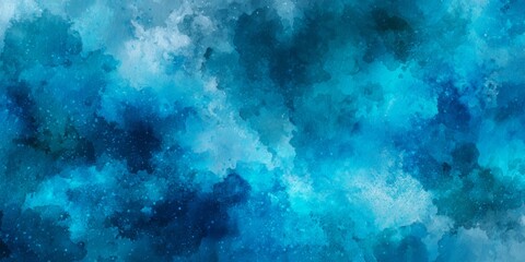 Fototapeta premium Vibrant Teal Watercolor Texture for Artistic Background or Design Projects in Deep Blue Shades