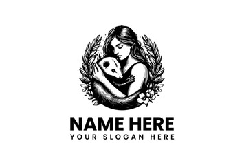 Motherly Embrace A Woman Holding a Fetus in a Laurel Wreath, a Symbol of Nurturing and New Beginnings