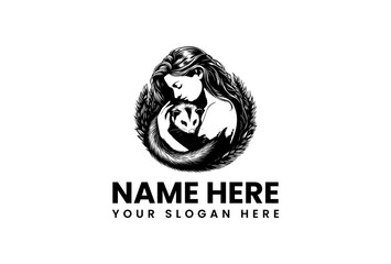 Mother's Embrace A Tender Silhouette of Nurturing Love and Gentle Care