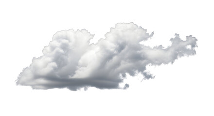 Fluffy cloud floating, isolated element for design projects, adds a dreamy feel to any creative work, perfect for weather or nature themes
