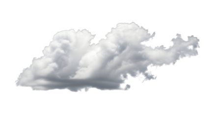 Fluffy cloud floating, isolated element for design projects, adds a dreamy feel to any creative work, perfect for weather or nature themes