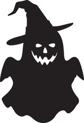 Silhouette of Ghost decoration icon Hallooween 