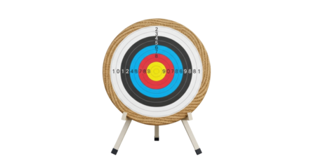 Isolated archery target with stand for accurate shooting practice in a studio setting
