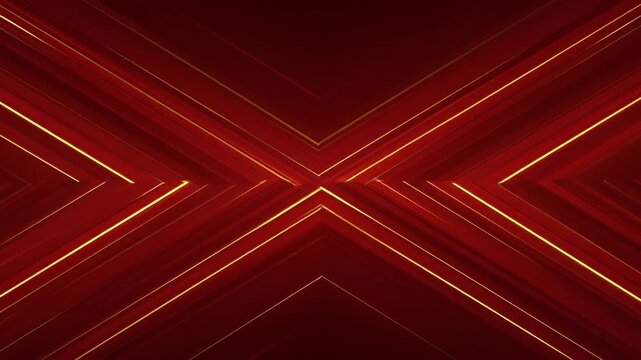 Elegant Red and Gold Abstract Background Video with Glittering Lines