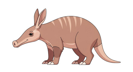 Isolated Aardvark Cartoon Animal Creature Illustration on Light Background for Education
