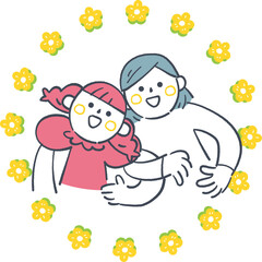 笑顔で寄り添う1年生と6年生　思いやりと安心の関係
