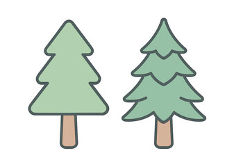 Simple stylized evergreen trees icon against a white background for nature and holiday projects