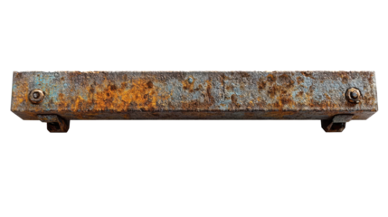 Weathered Metal Shelf: An aged metal shelf, marked by the passage of time with rust and wear, showcases its sturdy design and textured surface.