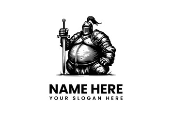 Humorous Knight Mascot Logo Design with a Playful and Strong Character for Branding