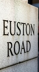 Euston Road Sign - A Clear View of Londons Iconic Street.