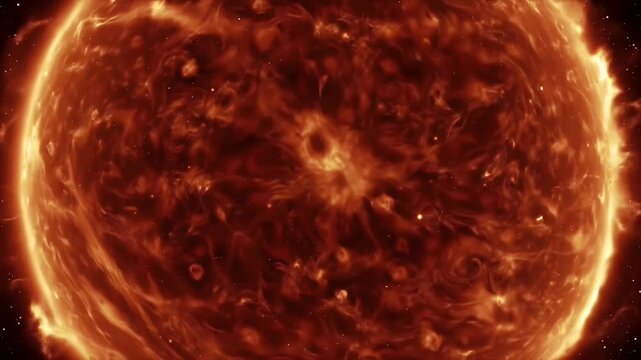 Fiery Abstract Background Illustration of the Sun and Solar Flares