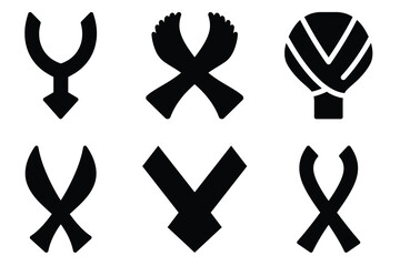 Kujichagulia self-determination symbol minimal flat vector icon set. black color and white background.